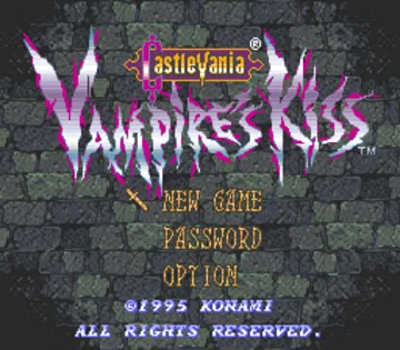 Castlevania - Vampire's Kiss (Europe) screen shot title